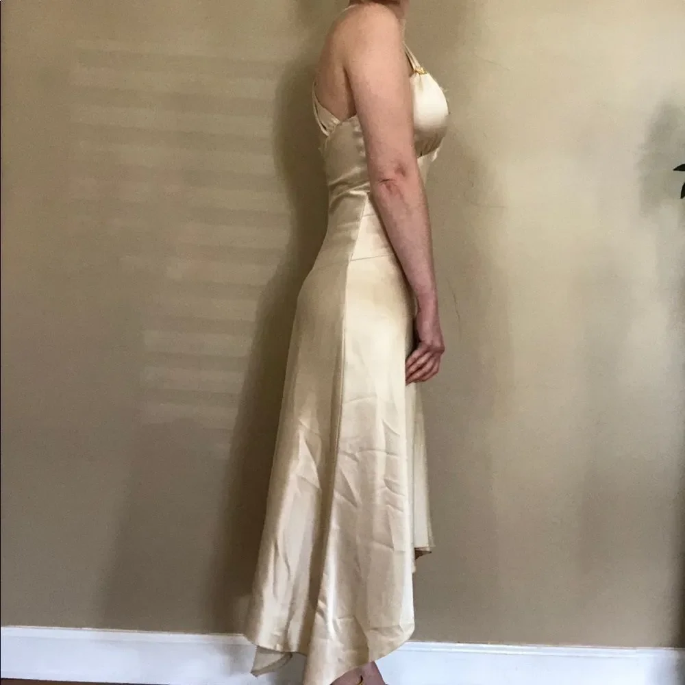 VINTAGE Allen Schwartz gold satin dress | Gatsby 20s 30s - Picture 3 of 14